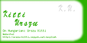 kitti urszu business card